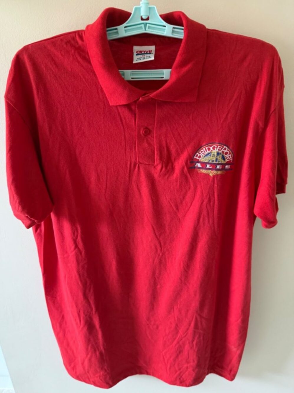Bridgeport Ale Polo Shirt, Red - Men's XL - SS - 50/50 Cotton/Poly - New